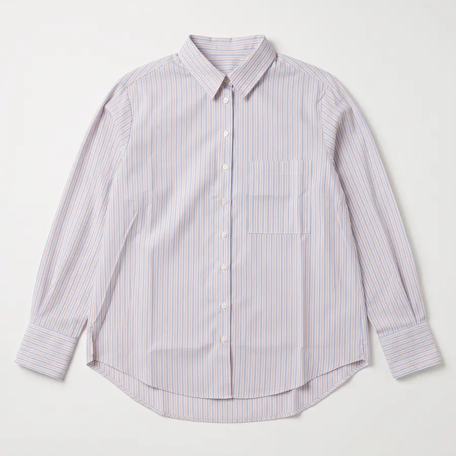 The striped shirt as a clean packshot on white